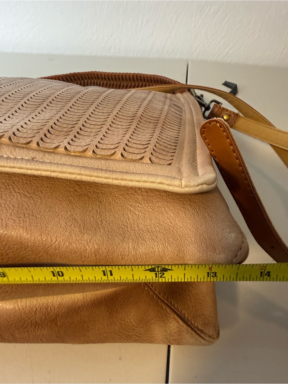 Free People Golden Valley Messenger Bag Laser Cut Faux Leather Hobo Bag Boho - Picture 6 of 16
